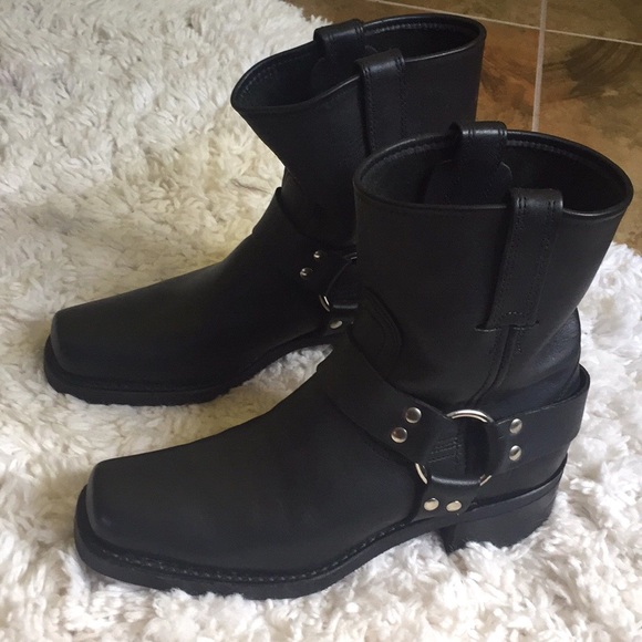 Frye Shoes - Frye Black Leather Harness Boots